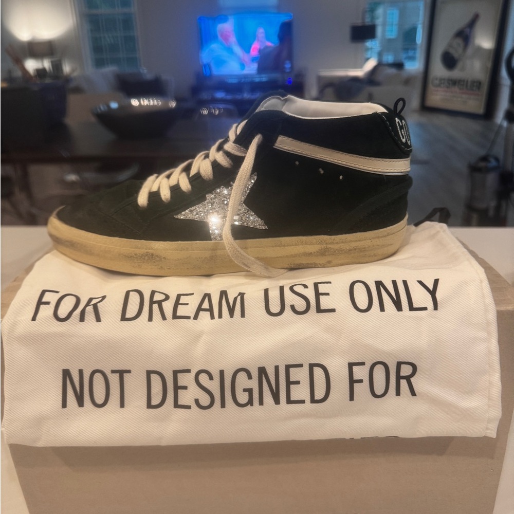 Golden Goose Green High-Top Sneakers with Classic Design Worn once....